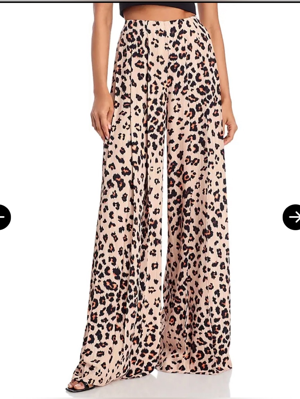 L’AGENCE Nova Wide Leg Pants Leopard Print Pleated High Rise Palazzo Trousers 10